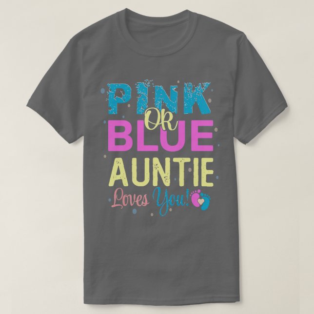 Womens Auntie keeper of the gender reveal  T-Shirt (Design Front)