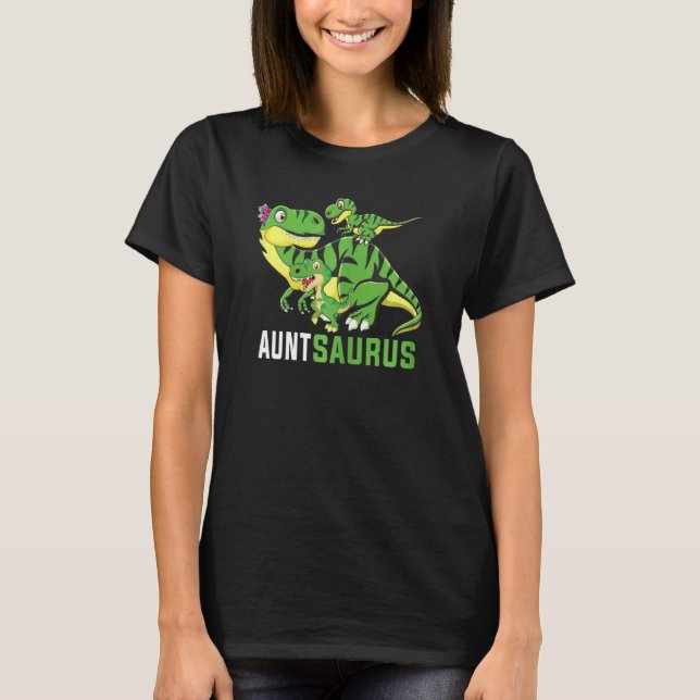 Womens Auntsaurus Cute Aunt Saurus Dinosaur Funny  T-Shirt (Front)