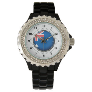 Women's Australia Flag Rhinestone Enamel Watch