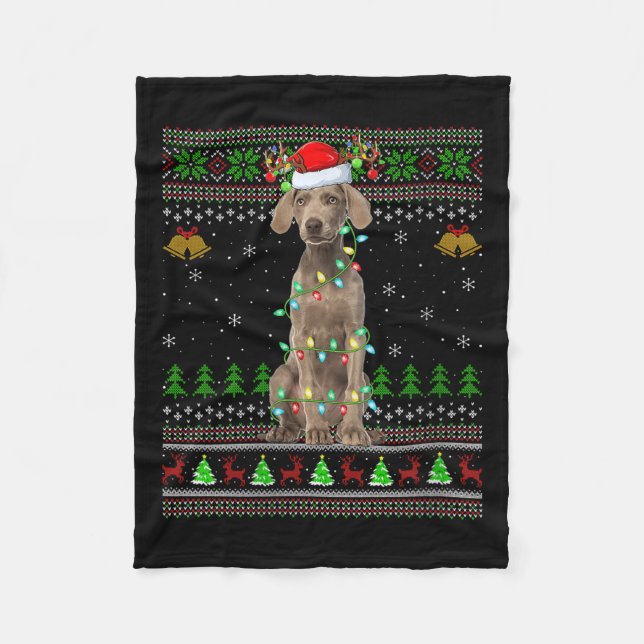 Womens Australian Cattle Dog Ugly Christmas Sweate Fleece Blanket (Front)