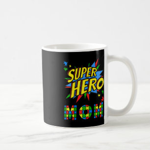 Womens Autism Awareness For Super Hero Mum Blue Ap Coffee Mug