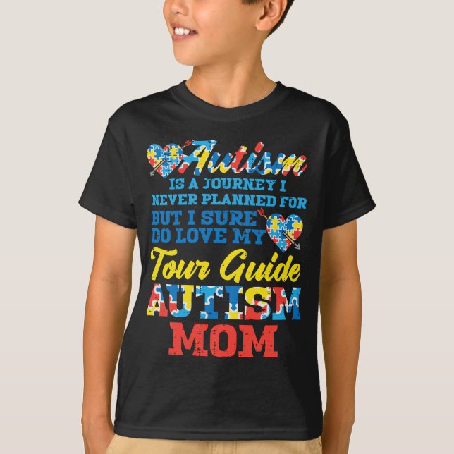 Womens Autism Journey Never Planned Tour Guide Mum T-Shirt (Front)