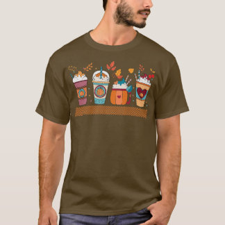 Womens AUTUMN COFFEE PUMPKIN SPICE THANKSGIVING T-Shirt