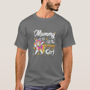 Womens Awesome Dabbing Unicorn Birthday Mummy Fami T-Shirt