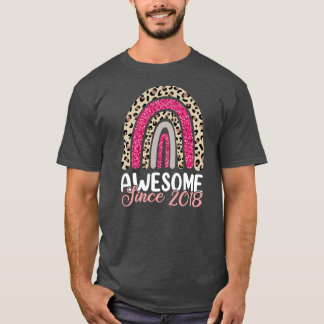 Womens Awesome Since 2018 Rainbow s 4th Birthday  T-Shirt