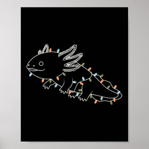 Womens Axolotl Tree Merry Christmas Funny Ugly Chr Poster