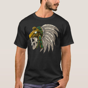 Womens Aztec Inca Maya Culture Art  Skull Warrior  T-Shirt