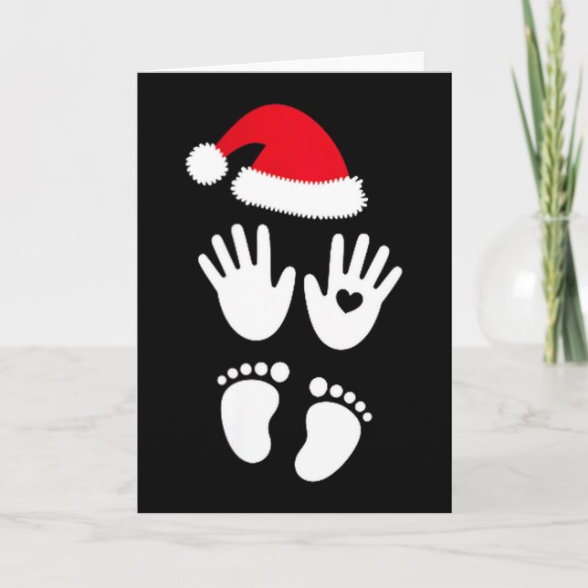 Womens Baby Bump First Christmas  Card (Front)
