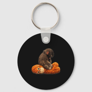 Women's baby monkey punch key ring