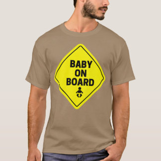 Womens Baby on Board  Funny Print Pregnancy Announ T-Shirt