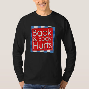 Womens  Back Body Hurts Quote Workout Gym Top 3