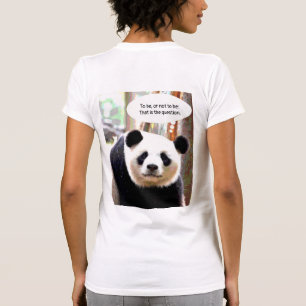 Women's Back Print T-Shirts Hamlet Quote Panda