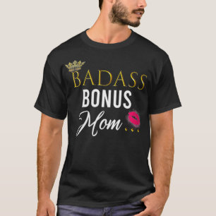 Womens BADASS Bonus Mum From Son Cute VNeck T-Shirt