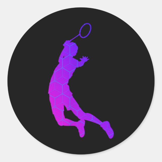 Womens Badminton Player Badminton Shuttle  Classic Round Sticker (Front)