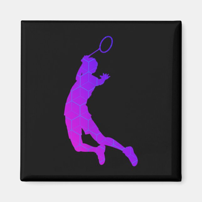 Womens Badminton Player Badminton Shuttle  Magnet (Front)
