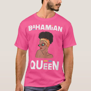 Womens Bahamian Queen  Bahamas Flag Black Pride Ba T-Shirt