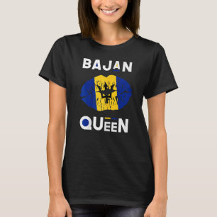 Womens Bajan Queen  Barbados Flag Lips Barbadian P T-Shirt