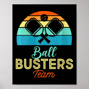 Womens Ball Busters Funny Pickleball Team V-neck  Poster