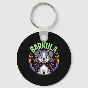 Womens Barkula Cute Dog Halloween Vampire V-Neck Key Ring
