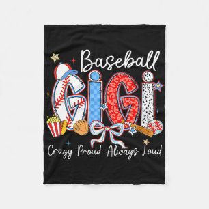Women's baseball gigi crazy proud loud funny gigi fleece blanket