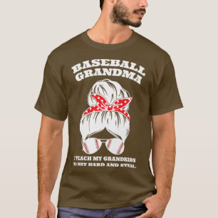 Womens baseball grandma I teach my grandkids ball T-Shirt
