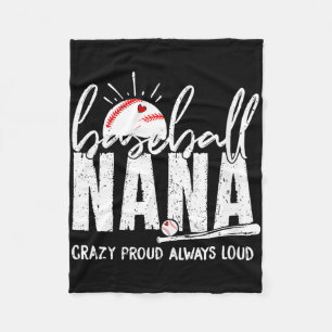 Women's baseball nana crazy proud loud funny nana fleece blanket