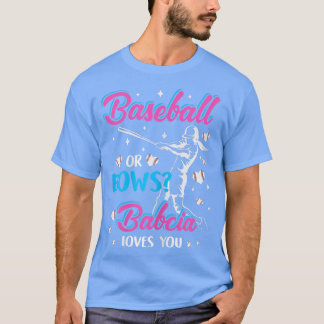 Womens Baseball Or Bows Babcia Loves You Gender Re T-Shirt
