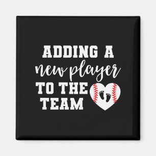Womens Baseball Pregnancy Announcement Shirt Sprin Magnet