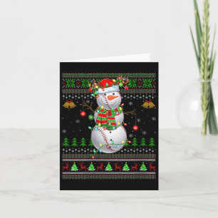Womens Baseball Snowman Ugly Christmas Sweaters Sr Card