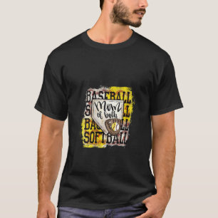 Womens Baseball Softball Mum Of Both Mother s Day T-Shirt