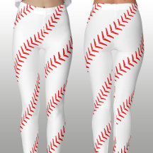 Women's Baseball Stitches (Seams) White Leggings