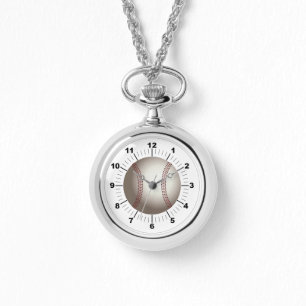 Women's Baseball Wraparound Silver Watch