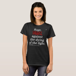 Womens Basic Black Dylan Thomas Quote Tee