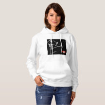 Women's Basic Hooded Sweatshirt Dancing Skeletons