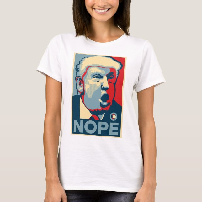 Womens Basic T-Shirt - NOPE - White (Front)