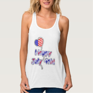 Women's Basic Tank Top/Happy July 4th