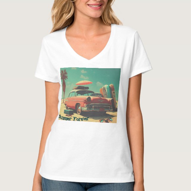 Women's Basic V-Neck T-Shirt  (Front)