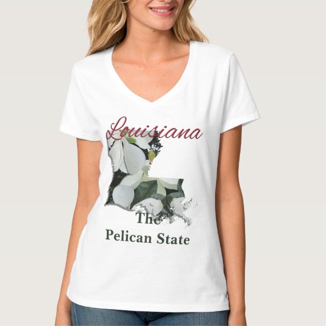 Women's Basic Vee-Tee - LOUISIANA T-Shirt (Front)