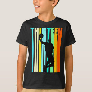 Womens basketball 13th birthday boy mens dad retro T-Shirt