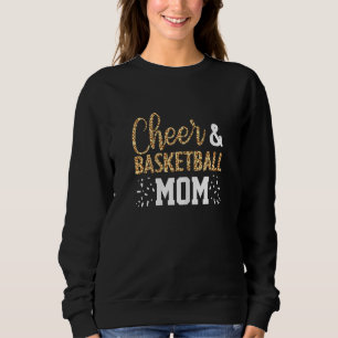 Womens Basketball Cheer Fan Leopard Pattern Mum C Sweatshirt