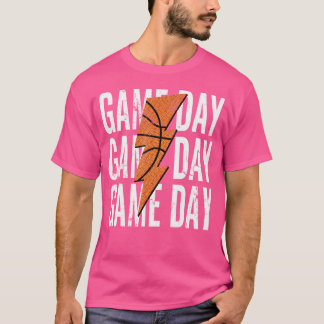 Womens Basketball Mum Leopard Game Day Mother'S Da T-Shirt