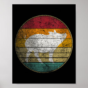 Women's bbq pig - vintage birthday mother's poster