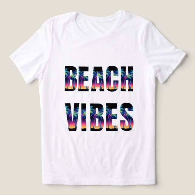 Women's Beach Vibes Tri-Blend Shirt (Design Front)