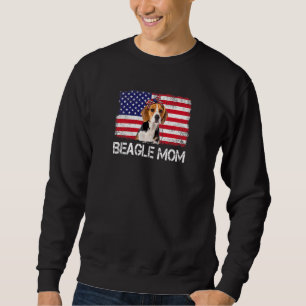 Womens Beagle Mum Us Flag 4th Of July Patriotic Wo Sweatshirt