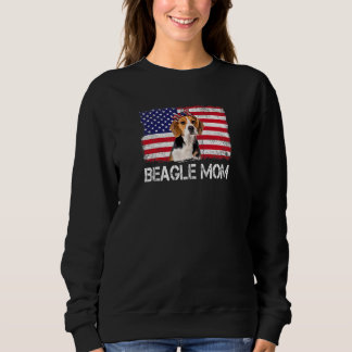 Womens Beagle Mum Us Flag 4th Of July Patriotic Wo Sweatshirt