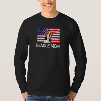 Womens Beagle Mum Us Flag 4th Of July Patriotic Wo T-Shirt