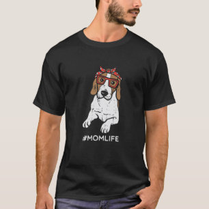 Womens Beagle Polka Dot Bandanna Mum Life Mothers T-Shirt