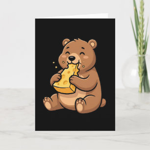 Womens Bear Eating Cheese Card