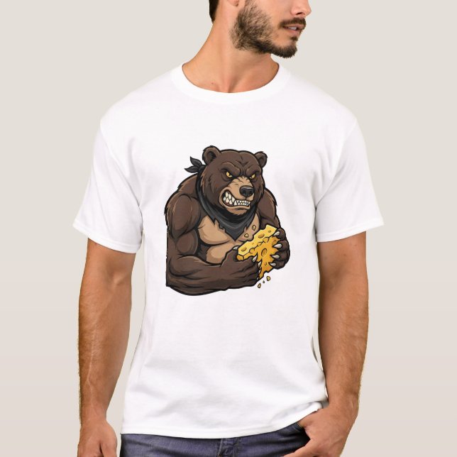 Womens Bear Eating Cheese T-Shirt (Front)