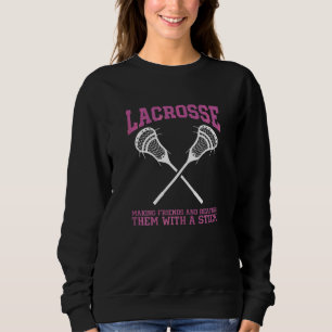 Womens Beating Them With A Stick Lacrosse Women Pl Sweatshirt
